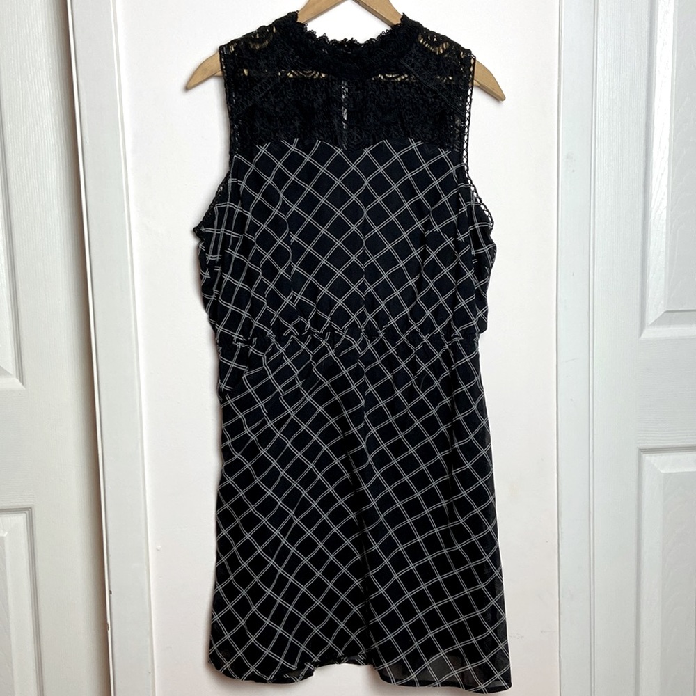 Lace detail black dress